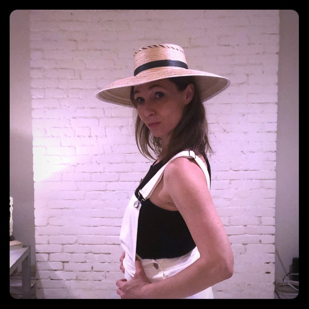 White denim overalls dress